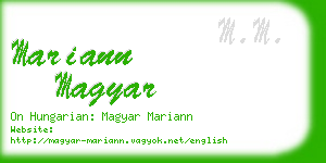 mariann magyar business card